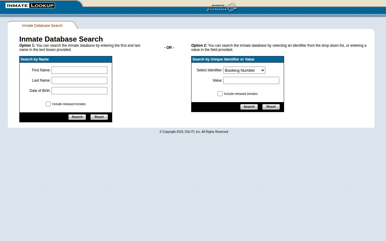 Berrien County released inmate search with released-record controls