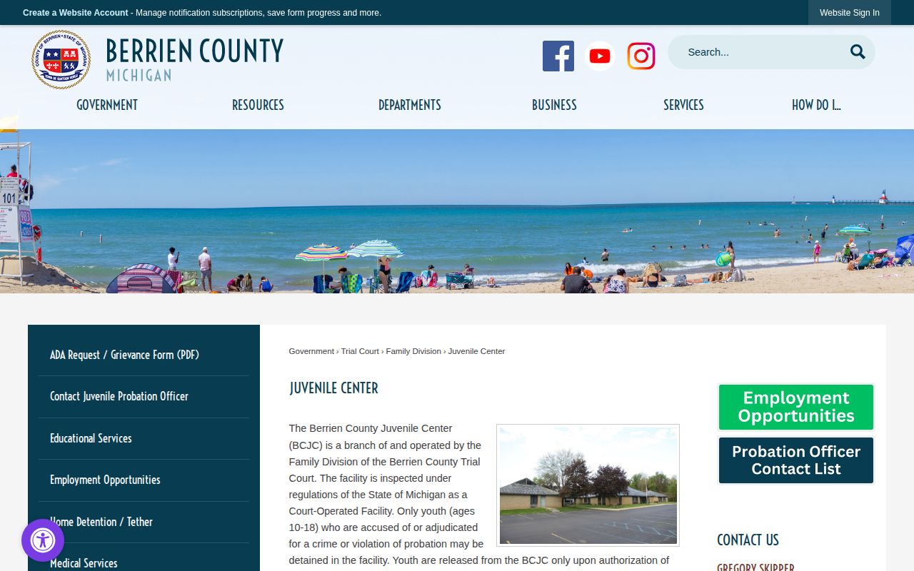 Berrien County Juvenile Center Alternative Detention release records source
